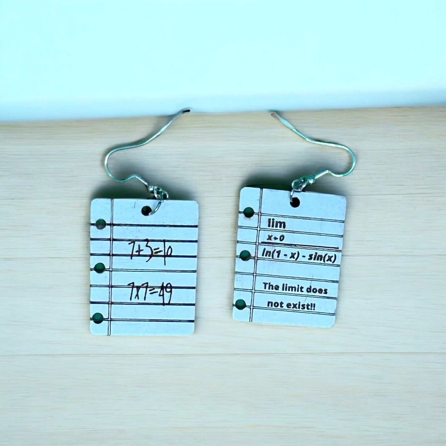 Noteook Paper Earrings