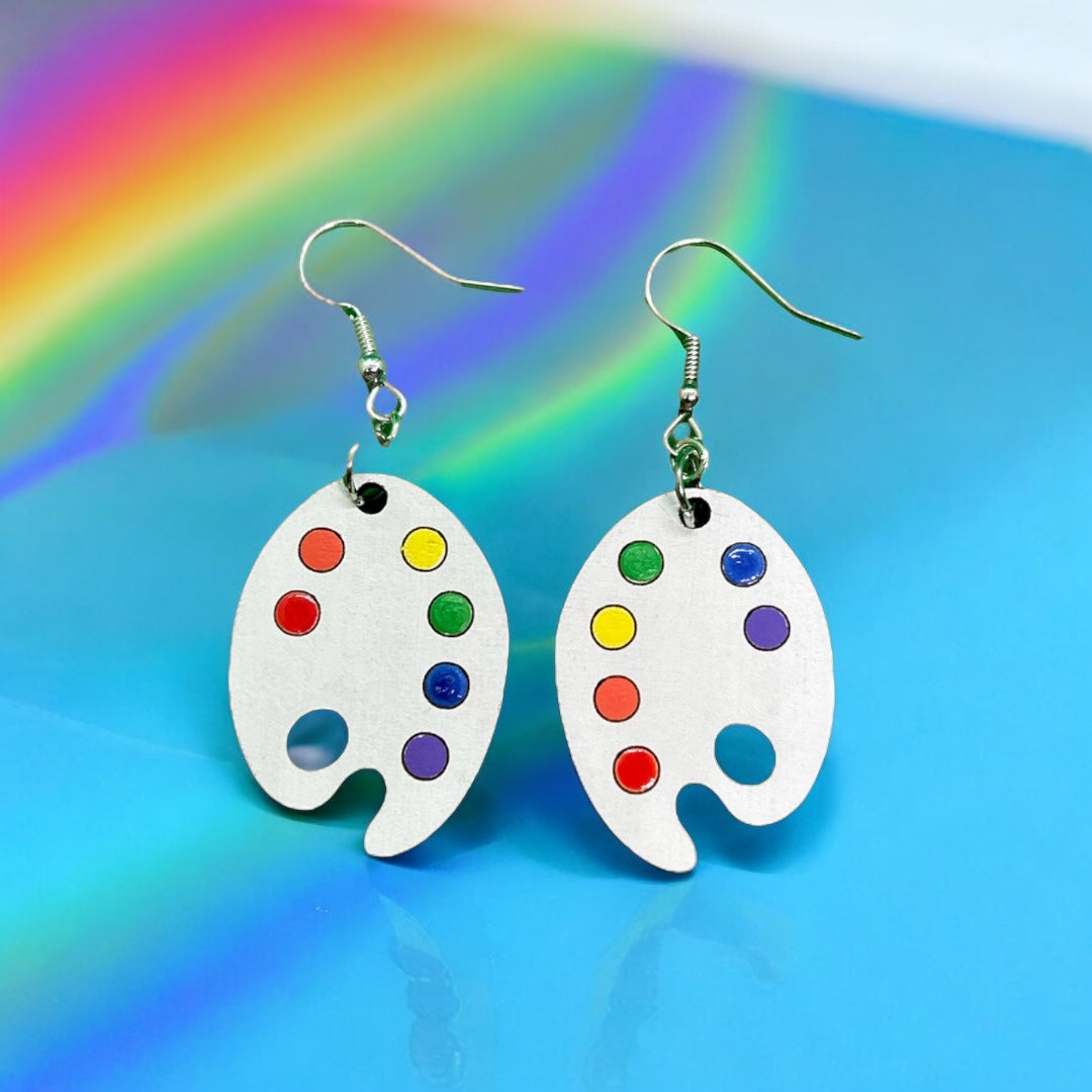 Paint Pallet Dangle Earrings