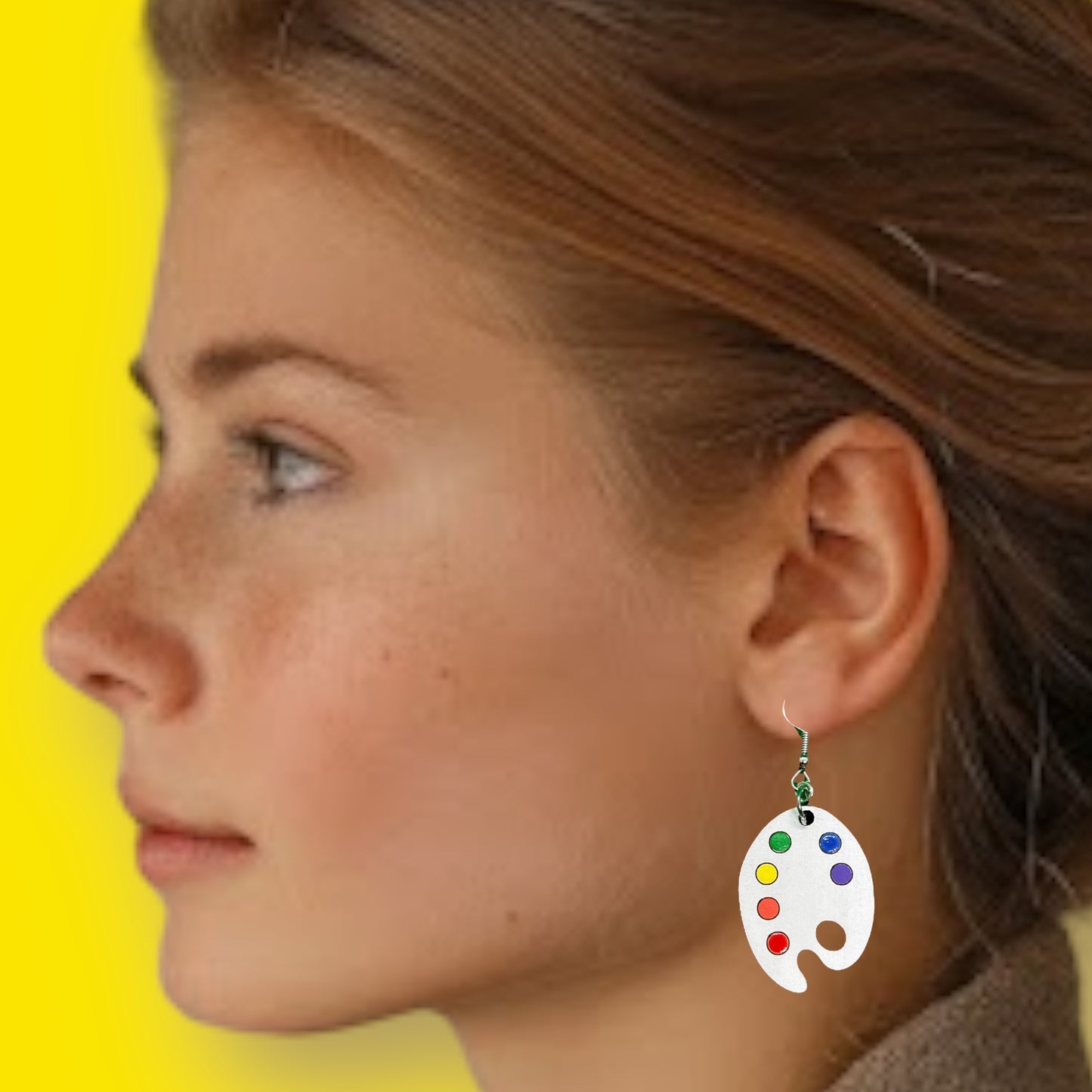 Paint Pallet Dangle Earrings