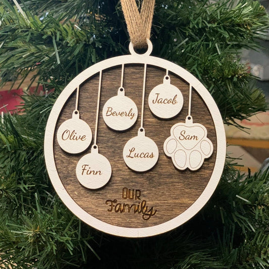 Painted Family Ball Ornament