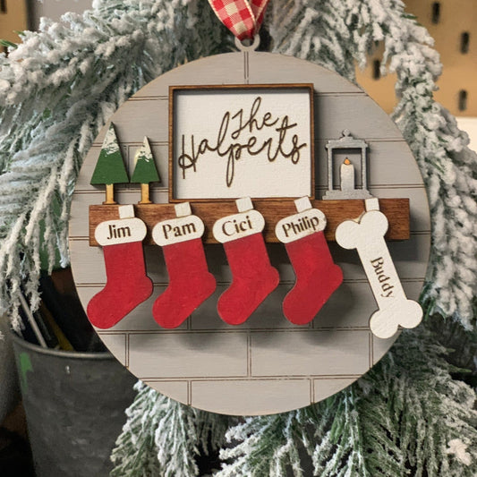 Unpainted DIY Family Stockings Ornament